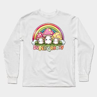 Super Groovy Kawaii Mushrooms Long Sleeve T-Shirt